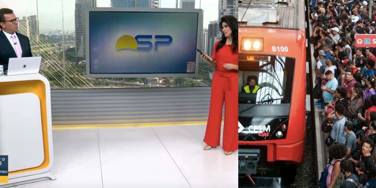 Rodrigo Bocardi e Sabina Simonato no Bom Dia Brasil e paralisação CPTM (Fotos: Reproduções / Globo / Roberto Costa/Estadão Conteúdo)