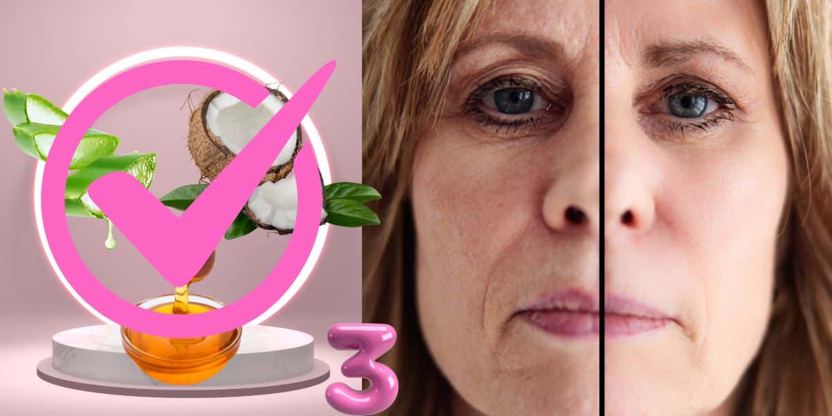 Mulher com e sem rugas e 3 ingredientes caseiros (Foto: Reprodução / Canva)