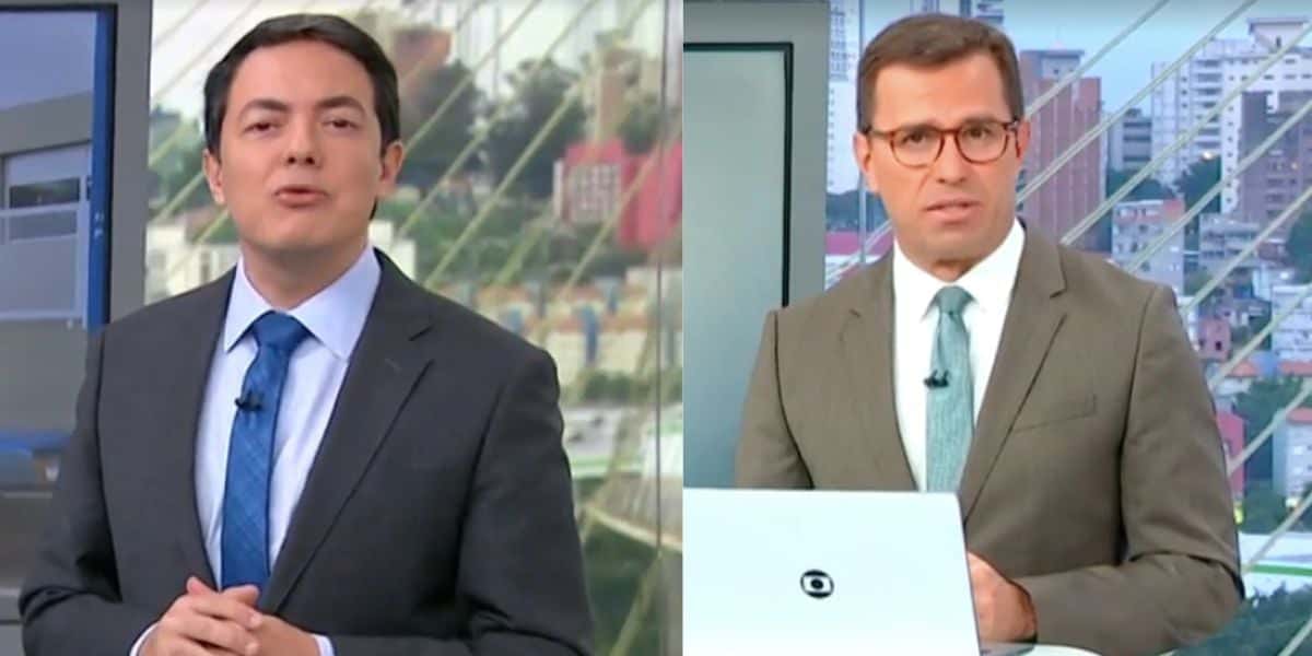 Alan Severiano no SP1 e Rodrigo Bocardi no Bom Dia São Paulo (Fotos: Reproduções / Globo)
