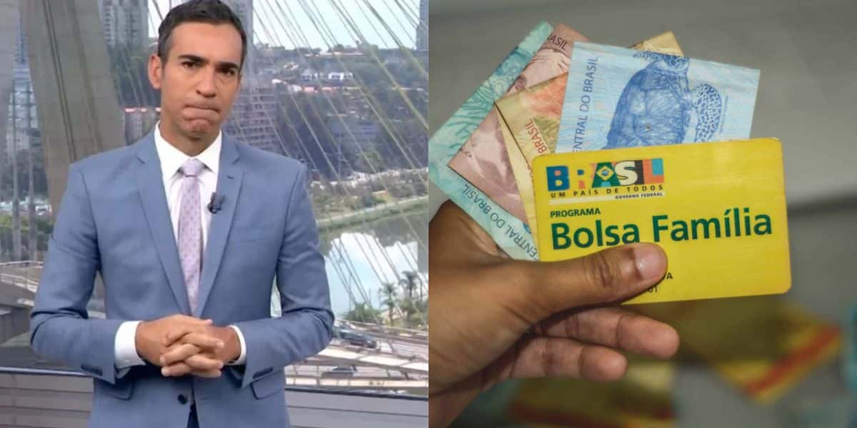 César Tralli / Cartão do Bolsa Família - Montagem TVFOCO