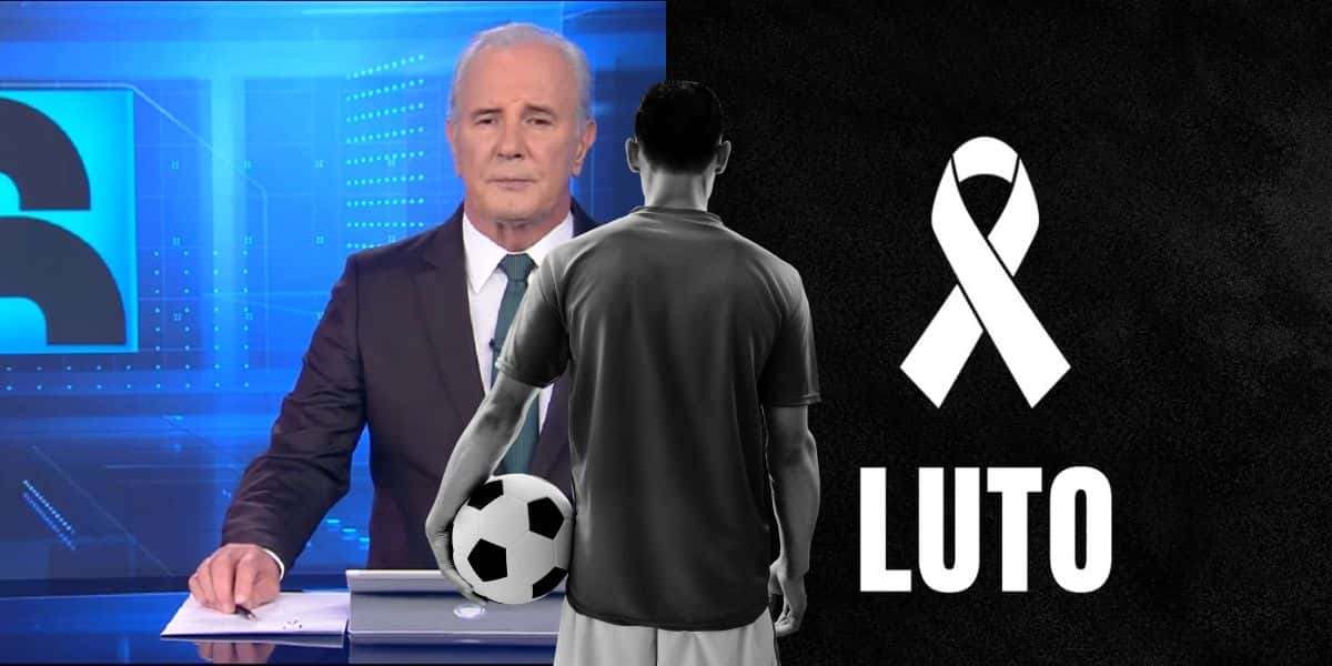 Jornal da Record e imagem de luto por jogador - Foto Reprodução Internet