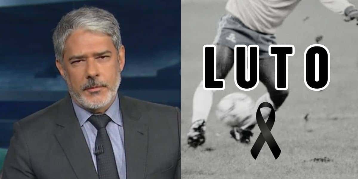 Bonner teve a difícil missão de confirmar para milhões no JN luto e morte de estrela do futebol (Foto: Internet)