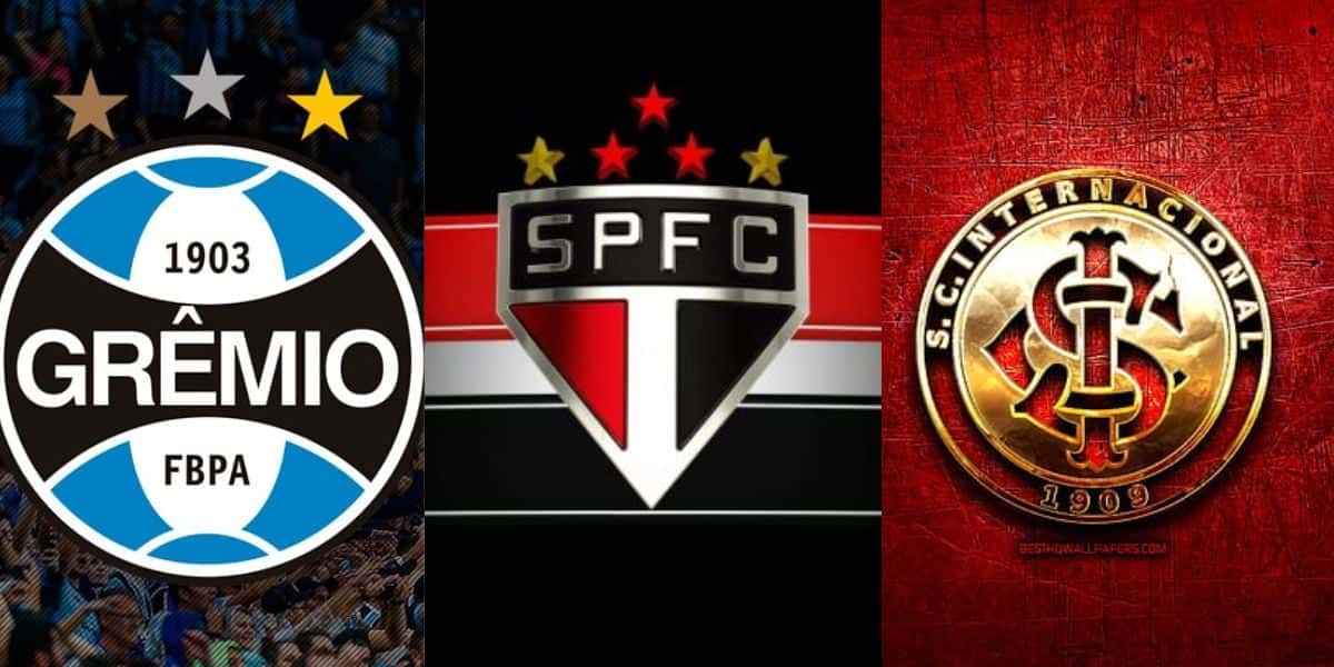 Logo Grêmio / Logo São Paulo / Logo Internacional - Montagem TVFOCO