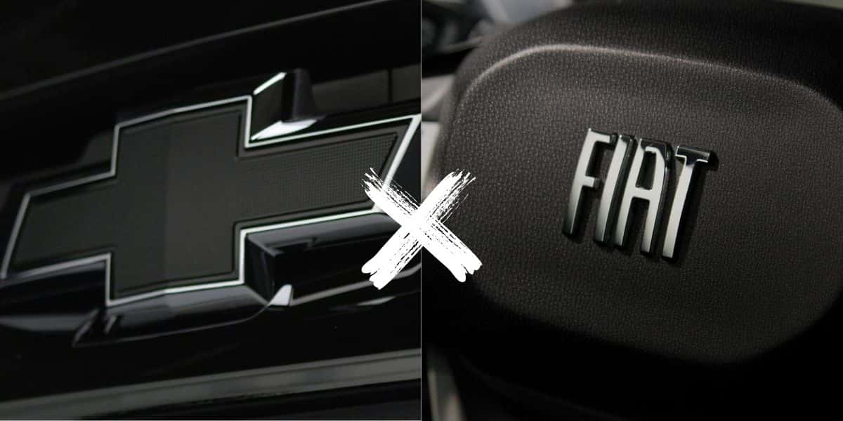 Logo da Chevrolet / Logo da Fiat - Montagem TVFOCO