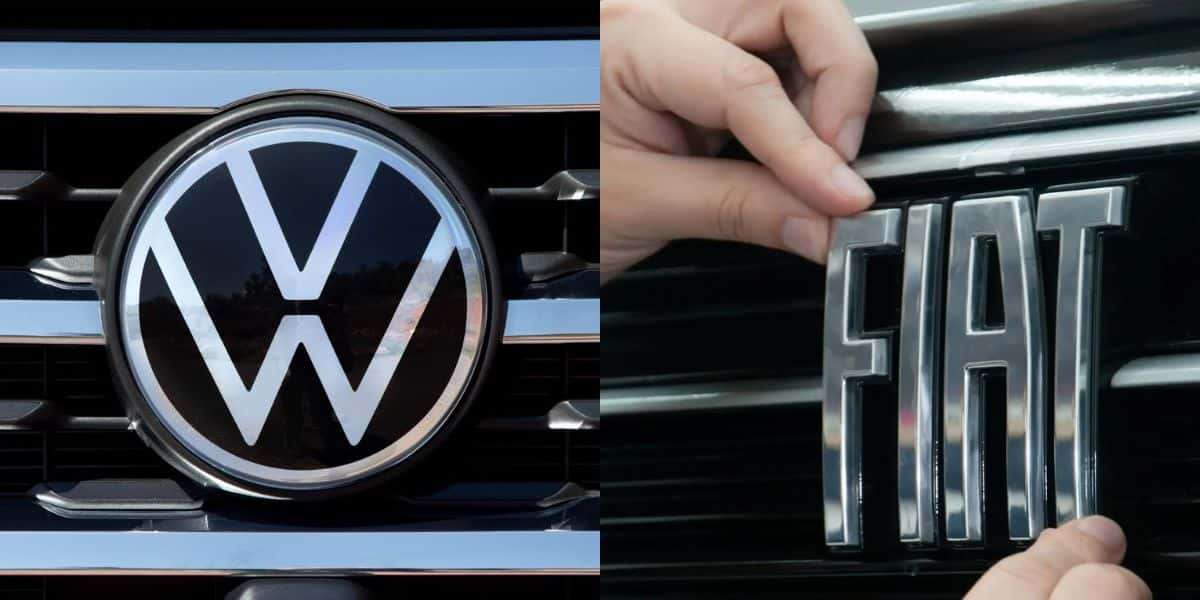 Logo da Volks / Logo da Fiat - Montagem TVFOCO