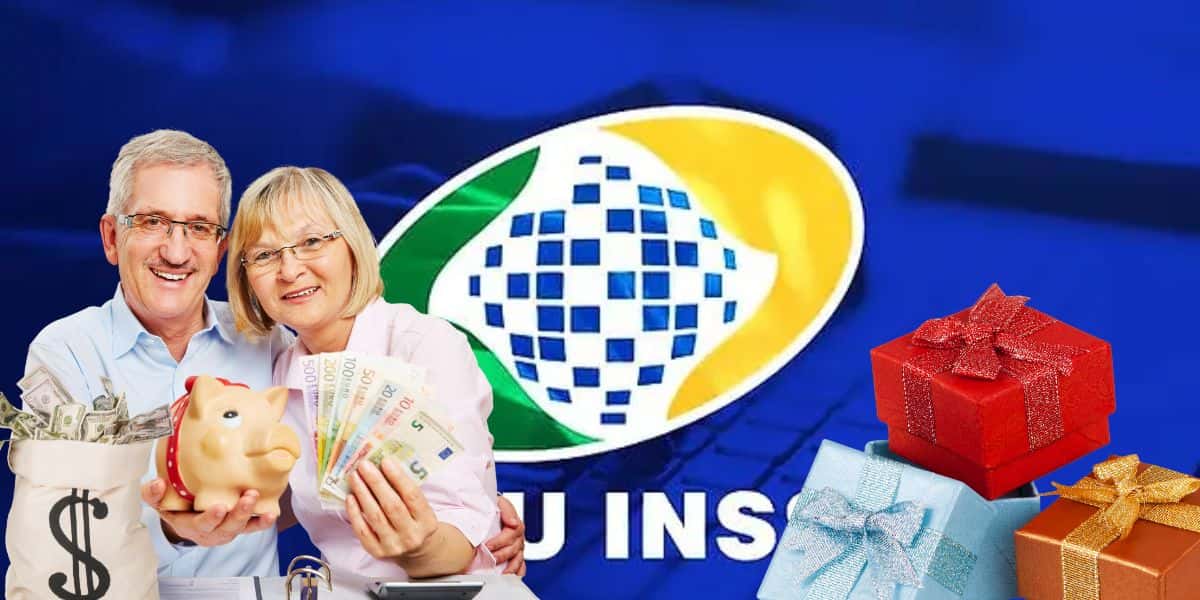 Logo do INSS e aposentados com dinheiro - Foto Reprodução Internet