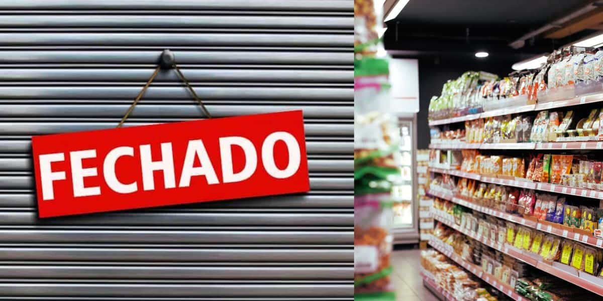 Loja fechada e mercado (Fotos: Reproduções / Canva)
