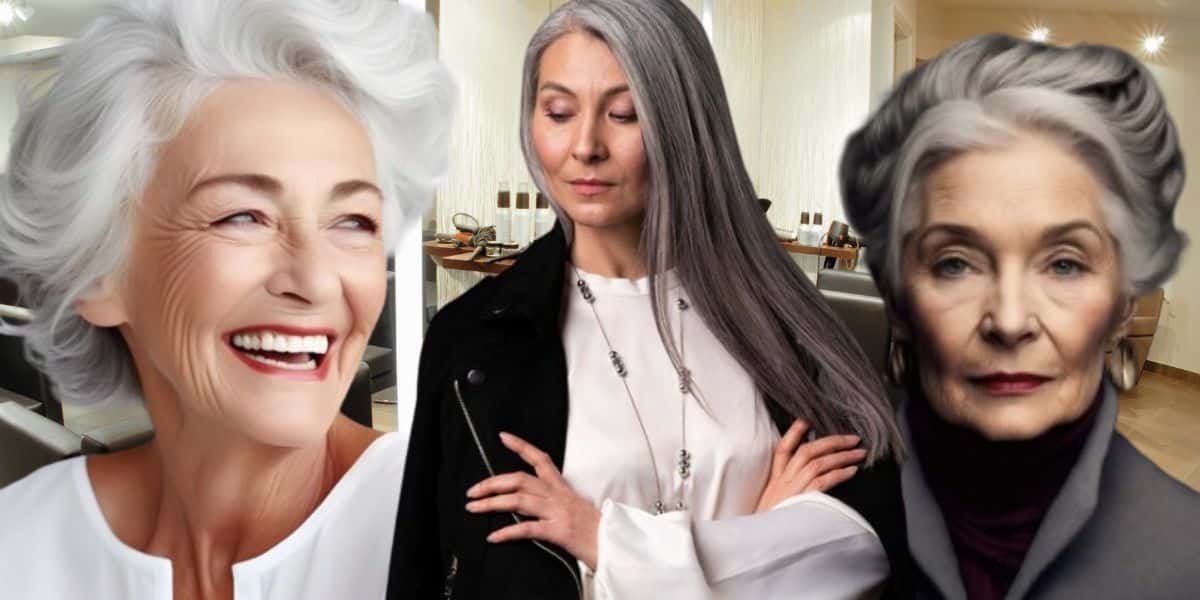 Mulheres com cabelo branco (Fotos: Reproduções / Freepik / Canva / Montagem)