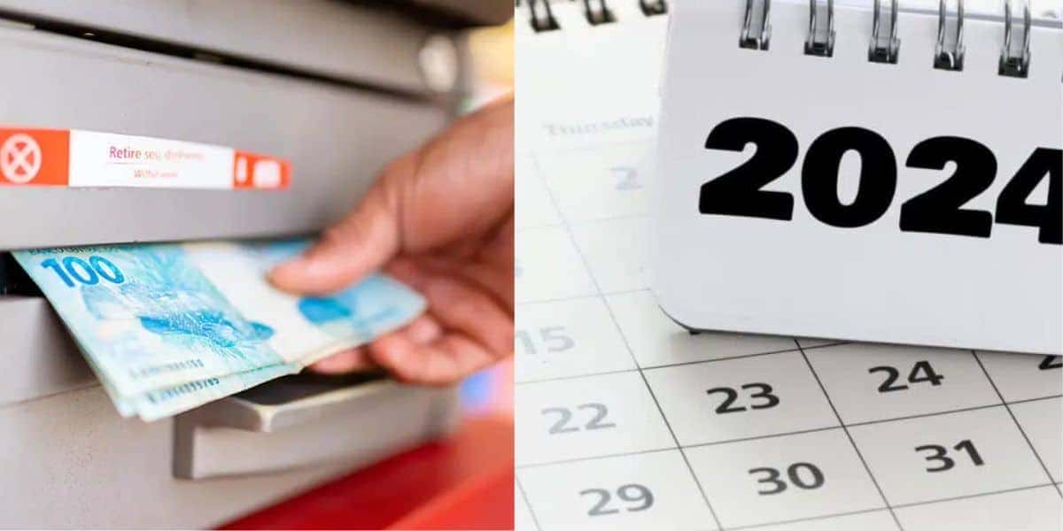 Pessoa sacando dinheiro / Calendário - Montagem TVFOCO