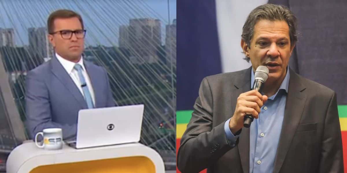 Rodrigo Bocardi no Bom Dia São Paulo e Fernando Haddad (Fotos: Reproduções / Globo / Yuri Murakami/Estadão Conteúdo)