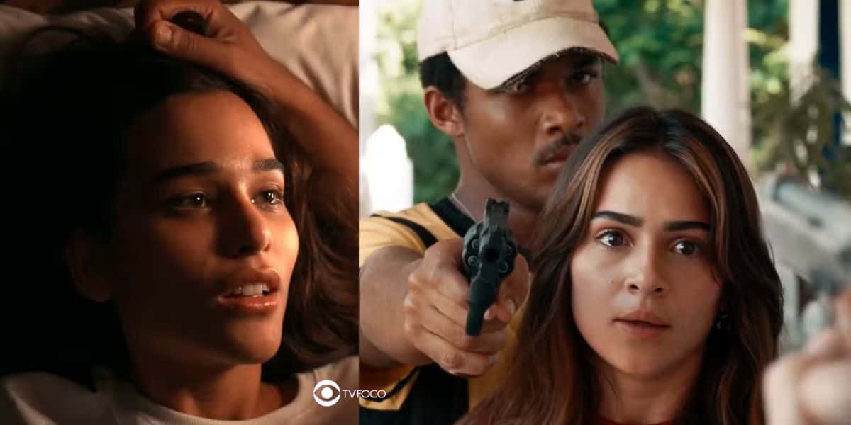Mariana, João Pedro e Sandra em Renascer (Foto: Reprodução / Globo / Montagem TV Foco)