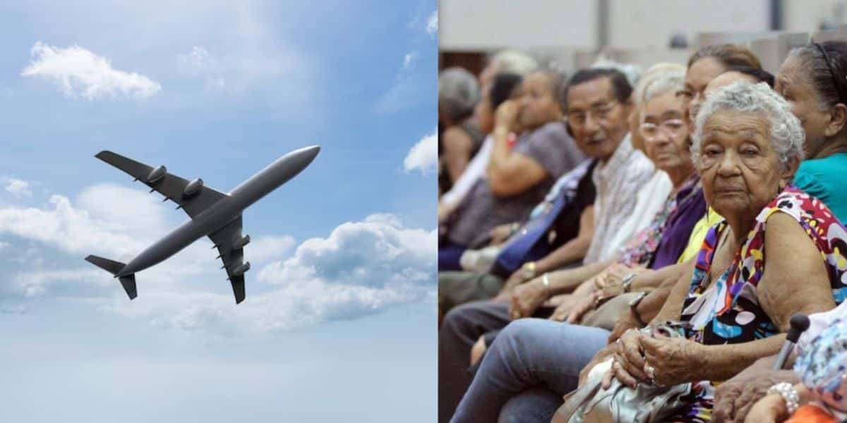 Avião no céu / Idosos - Montagem TVFOCO