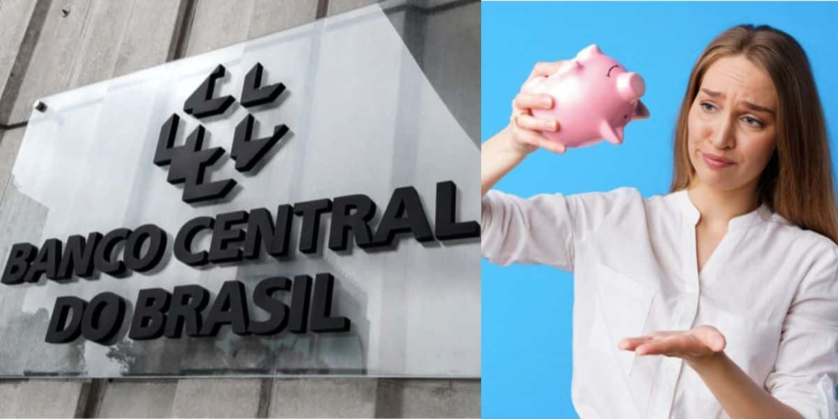 Banco Central e mulher segurando cofre (Fotos: Reproduções / Internet / Freepik / Montagem)