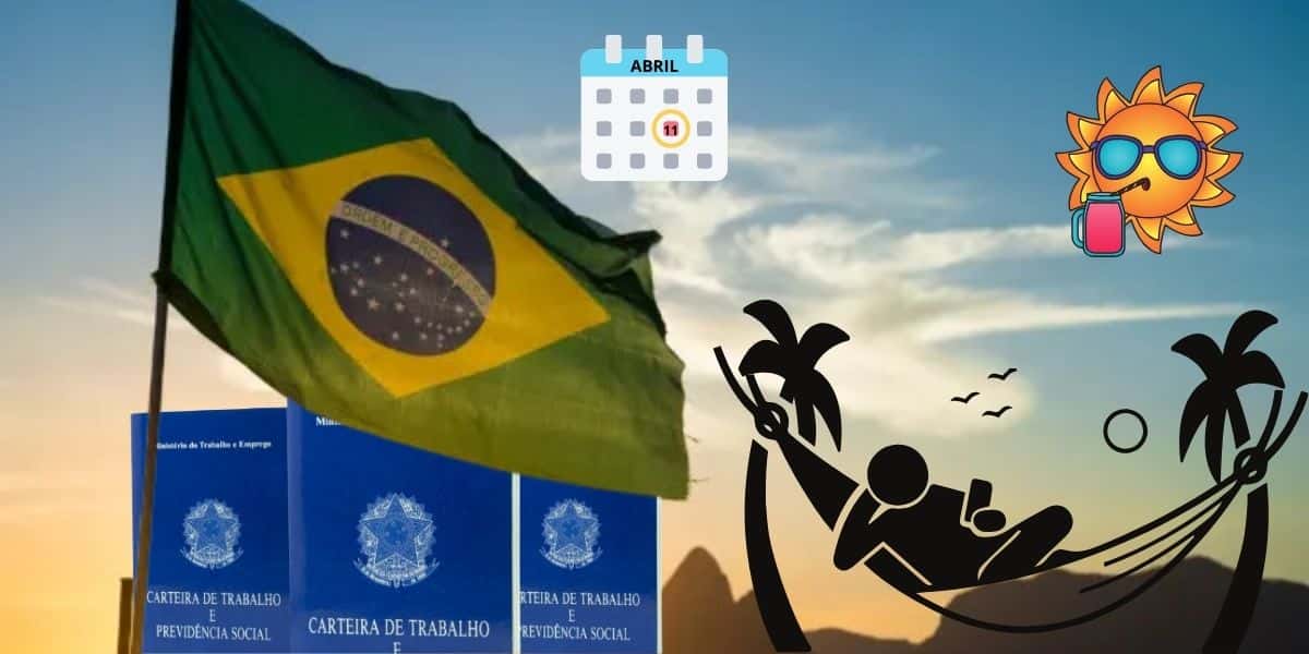 Brasil, carteira de trabalho, brasileiro de folga na praia e um solzão feliz e sorridente tomando um drink no 11 de abril (Reprodução - Internet)