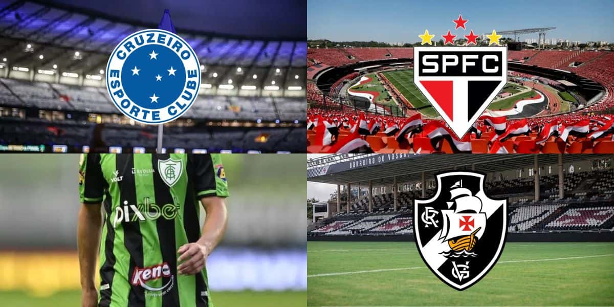 Vasco, São Paulo e Cruzeiro tomam rasteira de SAF em contratação - Montagem Tv Foco