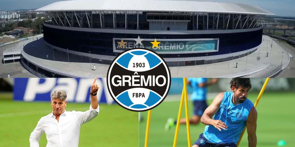 Renato, Diego Costa e Grêmio - Montagem Tv Foco