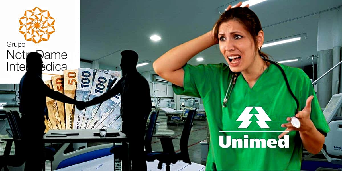 NotreDame Intermédica faz fusão colossal para aniquilar rivais como a Unimed (Foto Reprodução/Montagem/Lennita/Tv Foco/Canva/Logo.net)