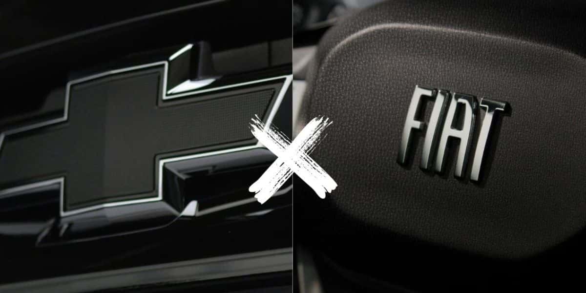 Logo da Chevrolet / Logo da Fiat - Montagem TVFOCO
