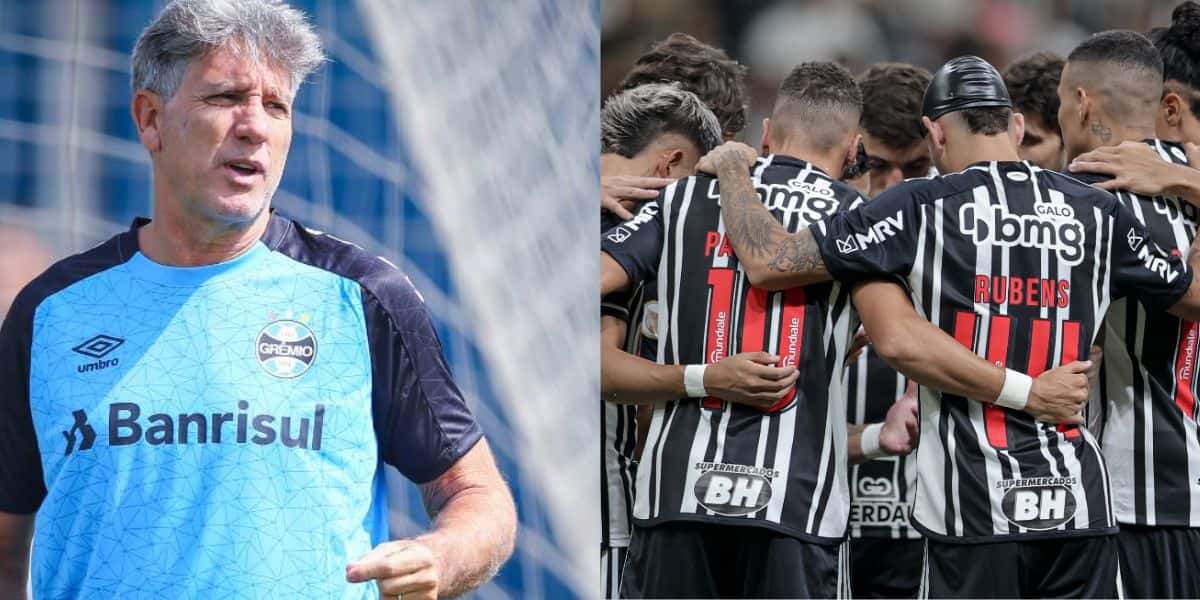 Renato Gaúcho / Atlético MG em campo - Montagem TVFOCO