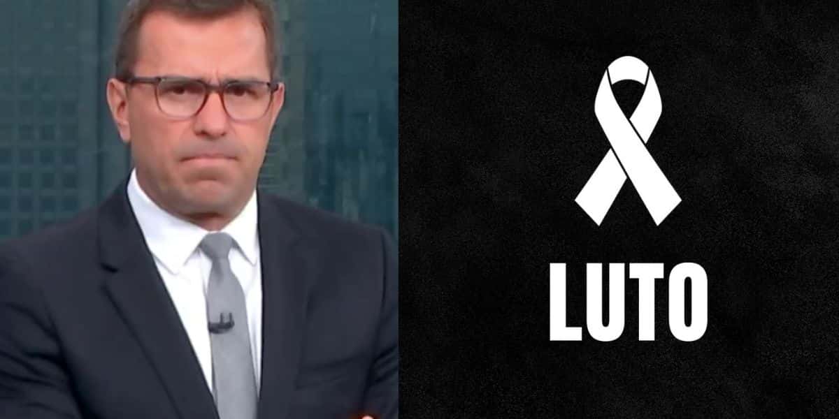Rodrigo Bocardi no Bom Dia São Paulo e imagem de luto (Fotos: Reproduções / Globo / Canva)