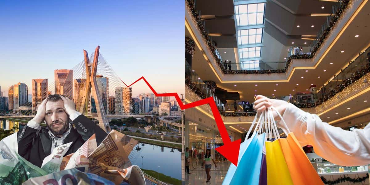 Shoppings em SP e pessoa endividada - Foto Reprodução Internet