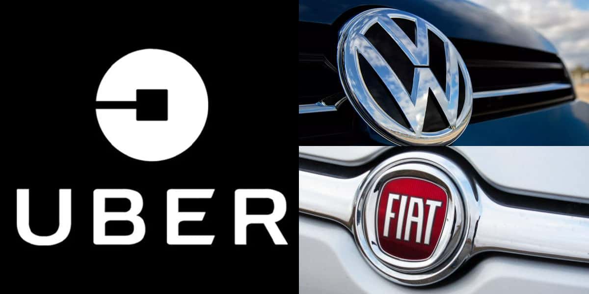 Uber - Fiat e Volkswagen (Foto: Reprodução, Montagem - TV Foco)