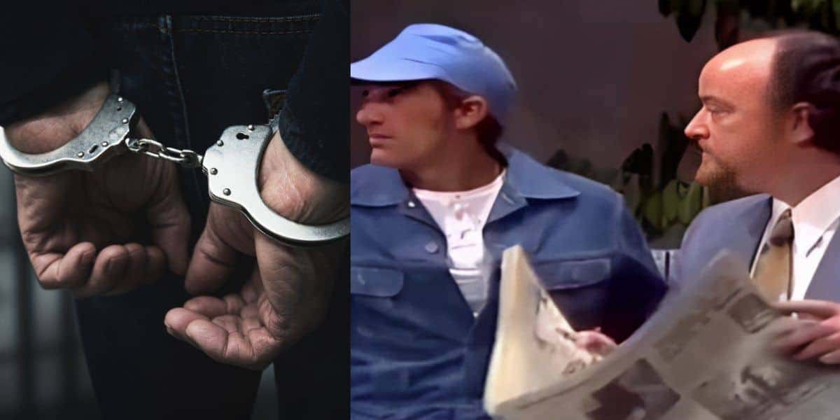 Homem preso e, Renato Aragão e Felipe Levy em Os Trapalhões (Fotos: Reproduções / Canva / Globo)
