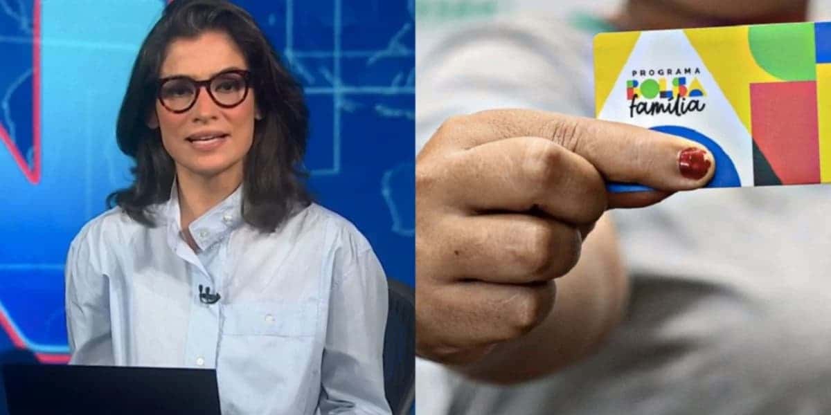 Renata Vasconcellos para o JN às pressas com anúncio sobre o Bolsa Família - (Foto: Reprodução / Internet)