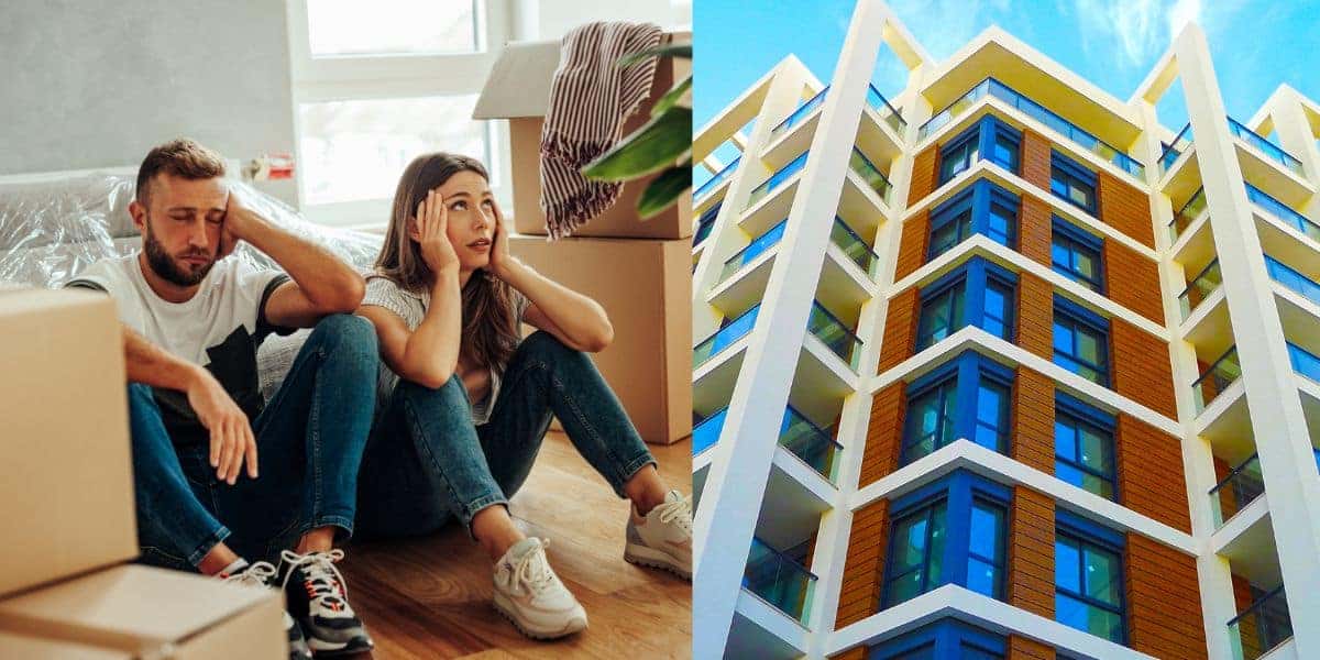 Homem e mulher em casa e prédio (Fotos: Reproduções / Canva)