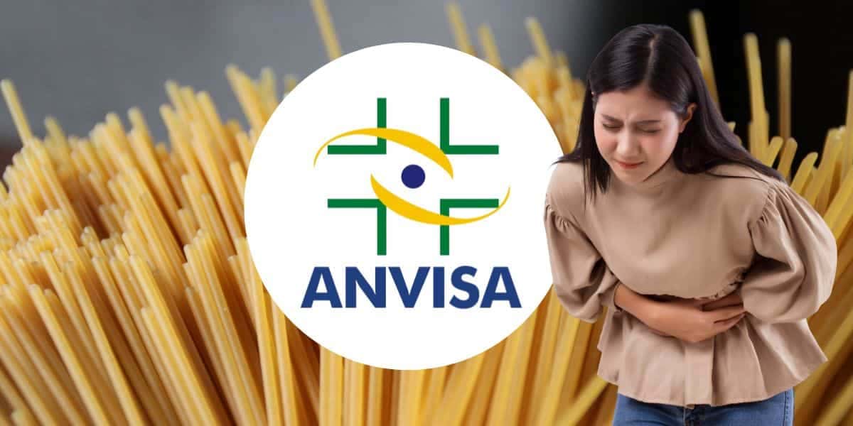 Macarrão, logo Anisa e mulher passando mal (Fotos: Reproduções / Canva / Internet)