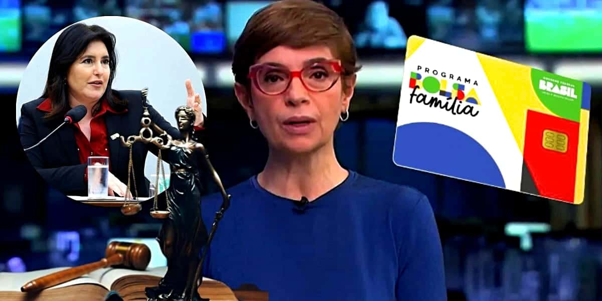 Renata Lo Prete anunciou nova lei de Tebet que afeta o programa Bolsa Família (Foto Reprodução/ Montagem/Lennita/Lee/TV Foco/Canva/Globo)