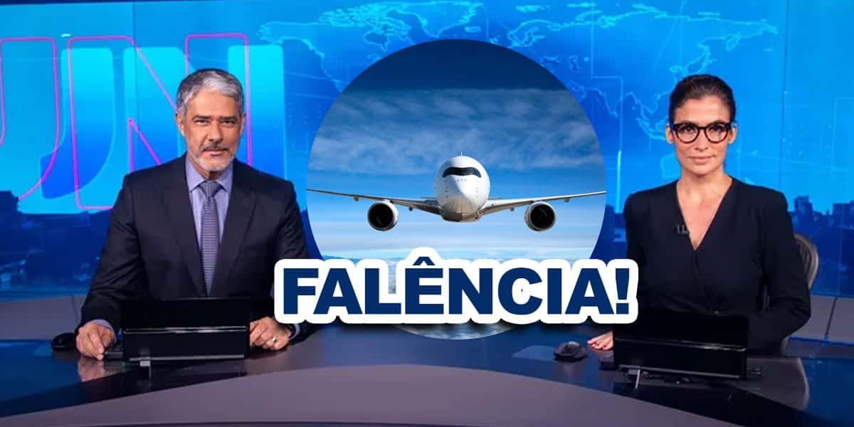 Renata e Bonner no Jornal Nacional - Falência de cia aérea (Foto: Reprodução, Montagem - TV Foco)