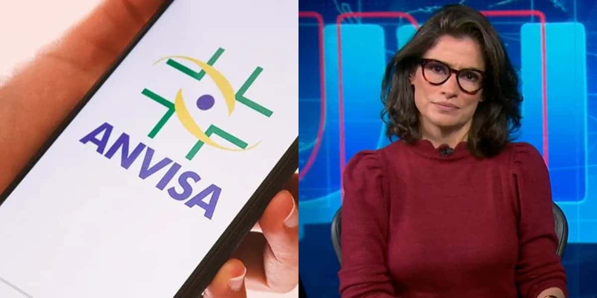 No Jornal Nacional, Renata Vasconcellos faz aviso sobre a Anvisa (Foto: Divulgação)