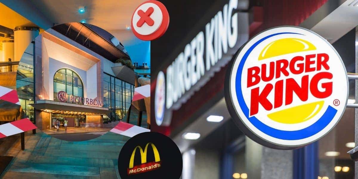 Shopping Bourbon e fachada do McDonald's e Burger King (Foto: Reprodução / Canva / Montagem TV Foco)