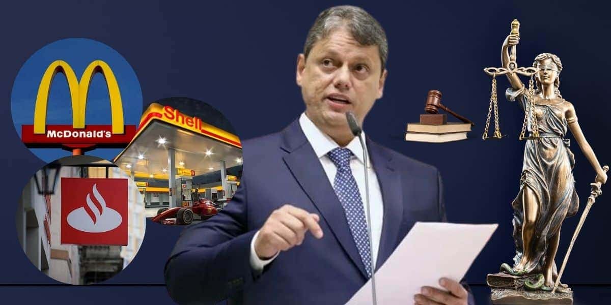 McDonald’s, Santander, Shell, Tarcísio Freitas e decreto (Foto: Reprodução / Canva / Gov / Montagem TV Foco)
