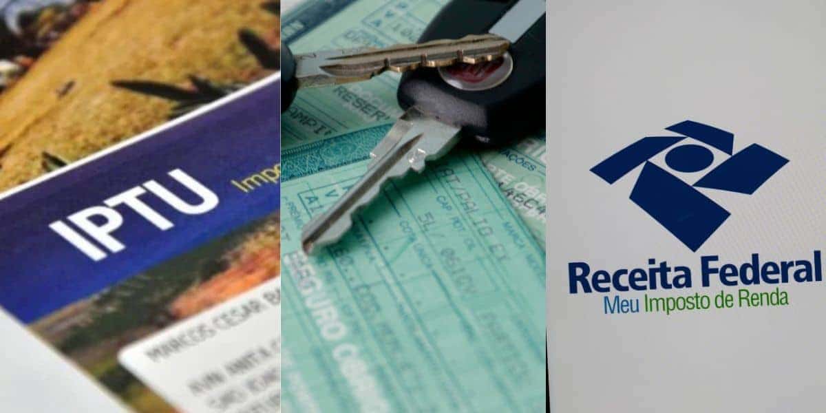IPTU / IPVA / Imposto de Renda - Montagem: TVFOCO