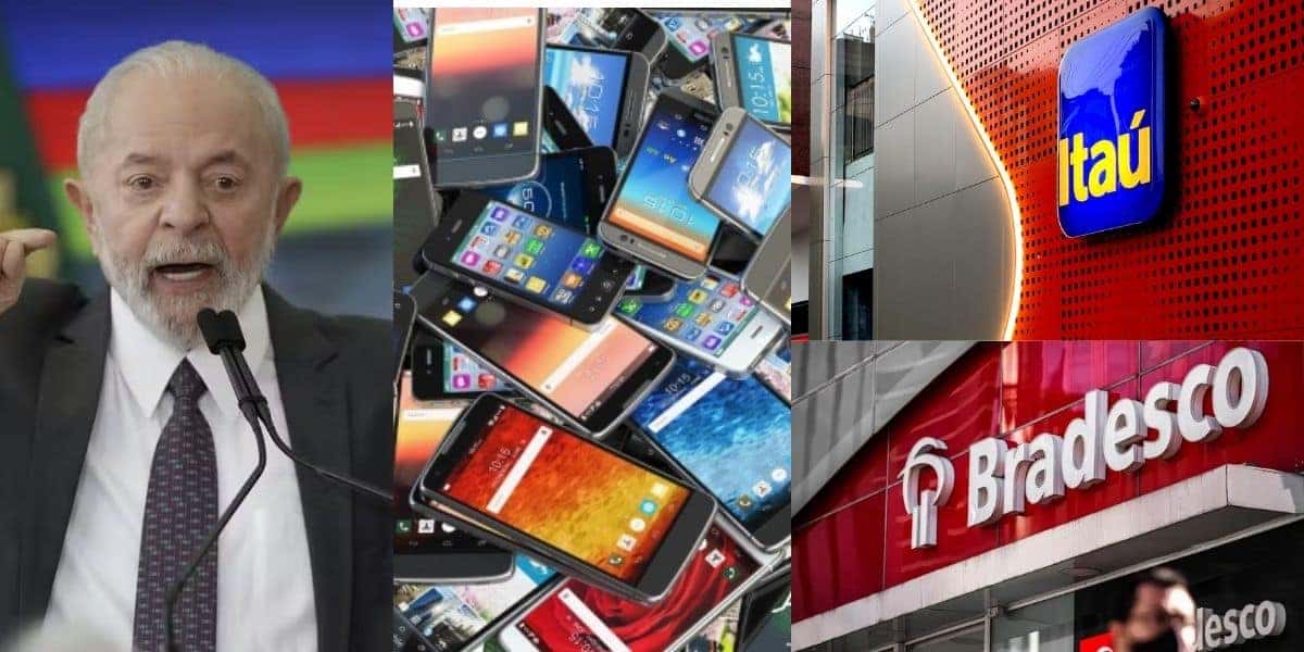 Lula / Celulares / Itaú Bradesco - Montagem TVFOCO