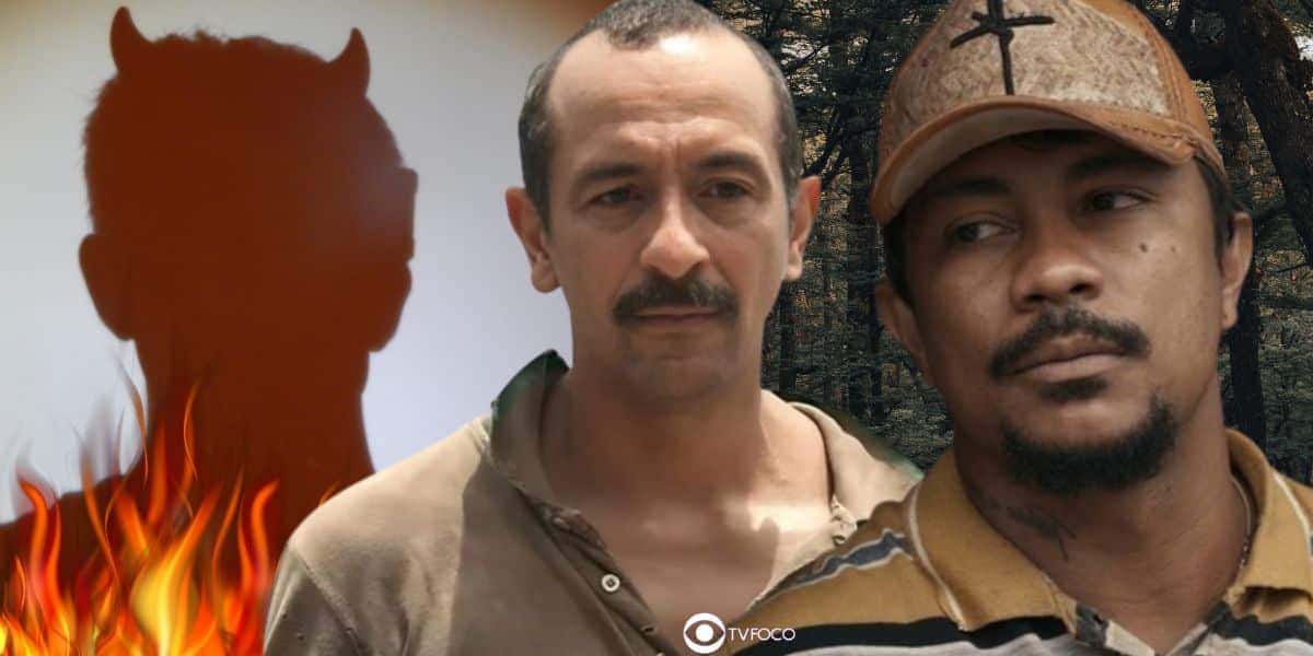 Demônio, Tião e Damião em Renascer (Foto: Reprodução / Globo / Montagem TV Foco)