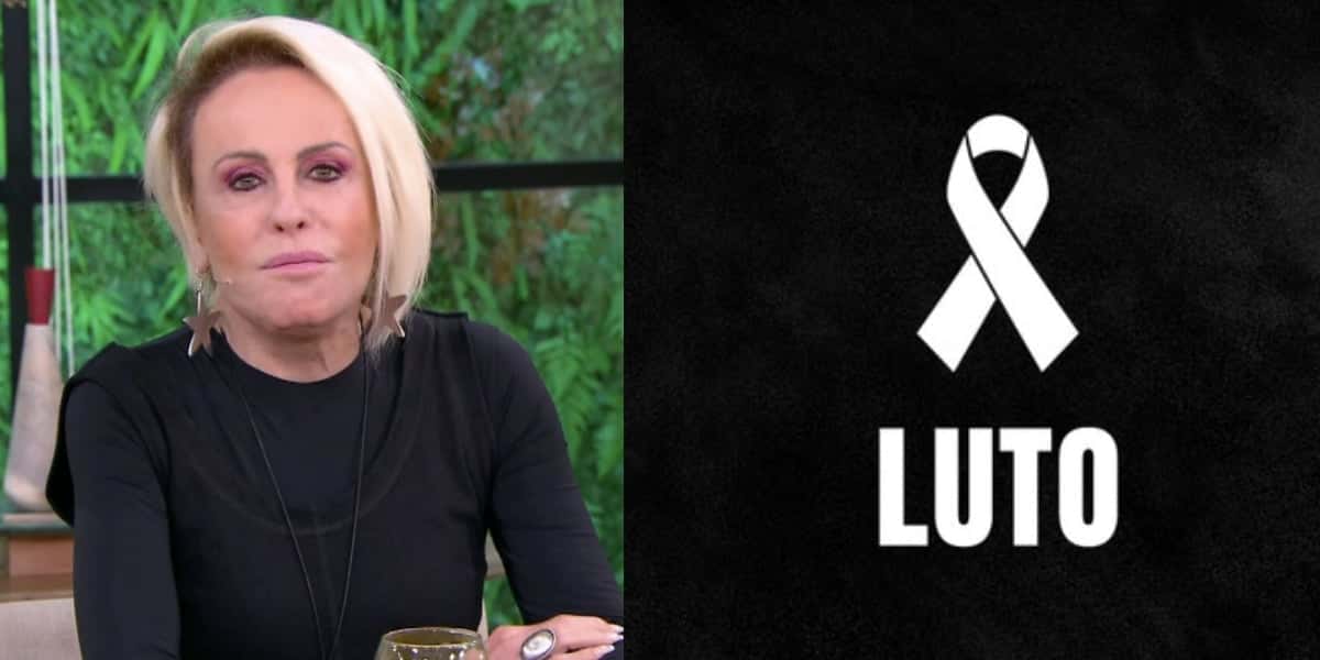 Ana Maria no Mais Você e imagem de luto (Fotos: Reproduções / Globo / Canva)
