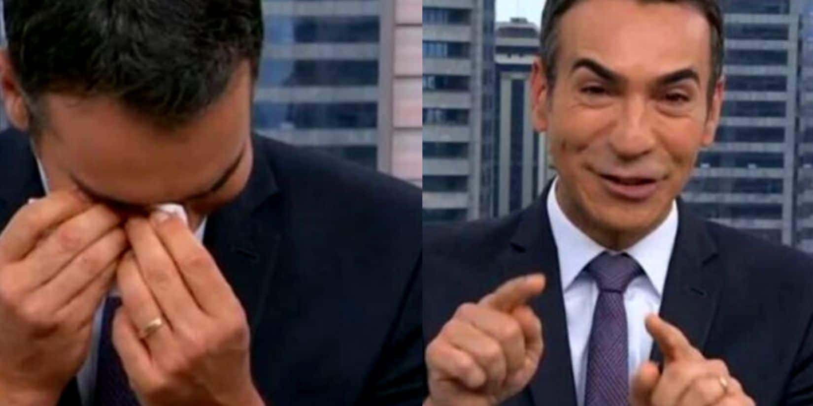 César Tralli em jornal (Fotos: Reproduções / Globo)
