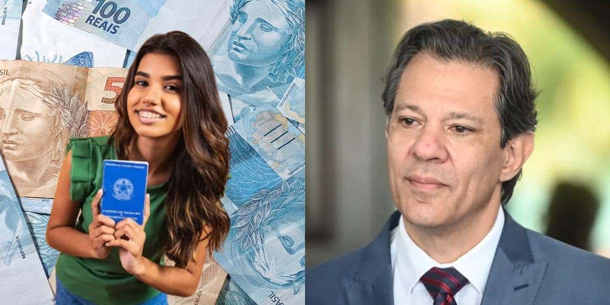 Ilustração salário mínimo e Fernando Haddad (Fotos: Reproduções / Canva / Freepik / Ton Molina)