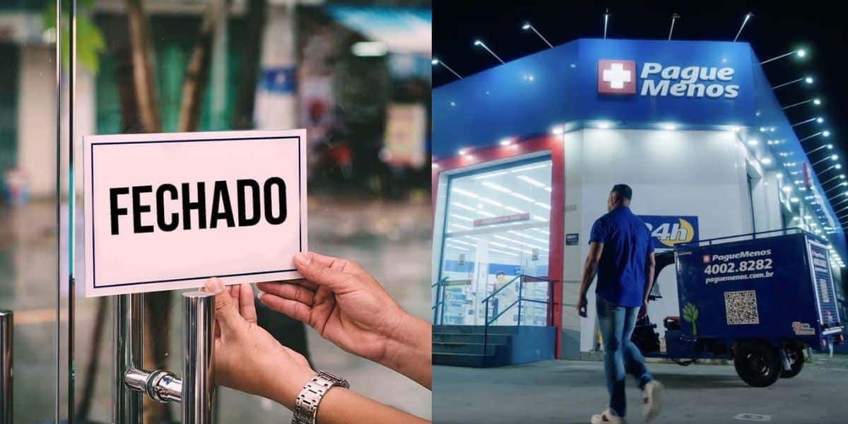 Empresa fechada / Pague Menos - Montagem: TVFOCO