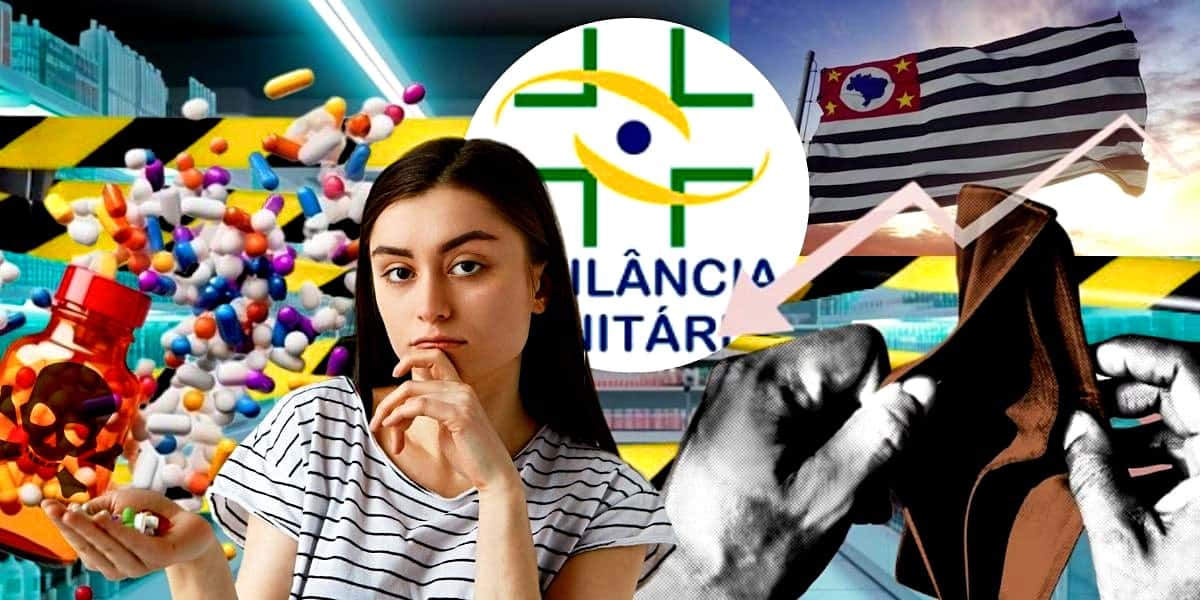 Farmácia tradicional de SP sofreu lacre da Vigilância Sanitária após fraude escandalosa (Foto Reprodução/Montagem/Lennita/Tv Foco/Canva/Vigilância/Freepik)
