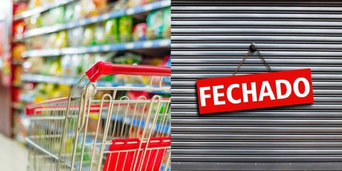 Ilustração de supermercado fechado (Foto: Reprodução/ Internet)