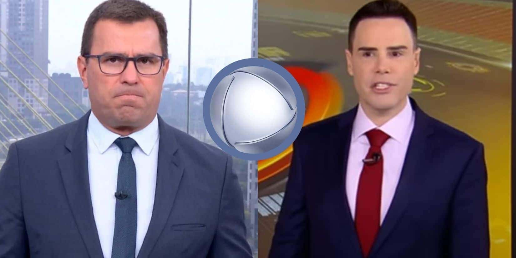 Rodrigo Bocardi no Bom Dia São Paulo, logo Record e Luiz Bacci no Cidade Alerta (Fotos: Reproduções / Globo / Record)