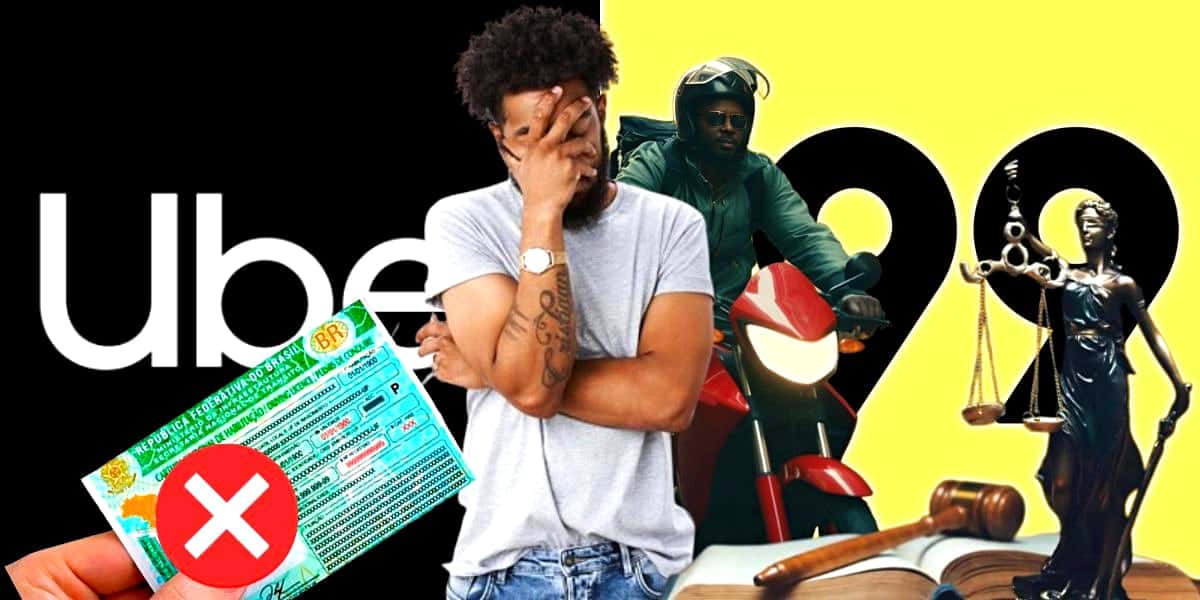 Motoristas da Uber, 99 e até motoboys são atingidos por lei (Foto: Reprodução/Montagem/Lennita/TV Foco/99/Uber/Canva)