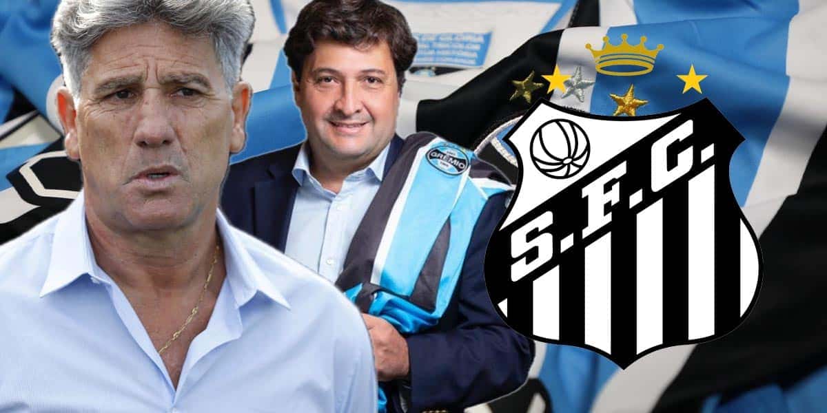 Guerra - Renato Gaúcho - Grêmio - Santos (Foto- Reprodução, Montagem - TV Foco)