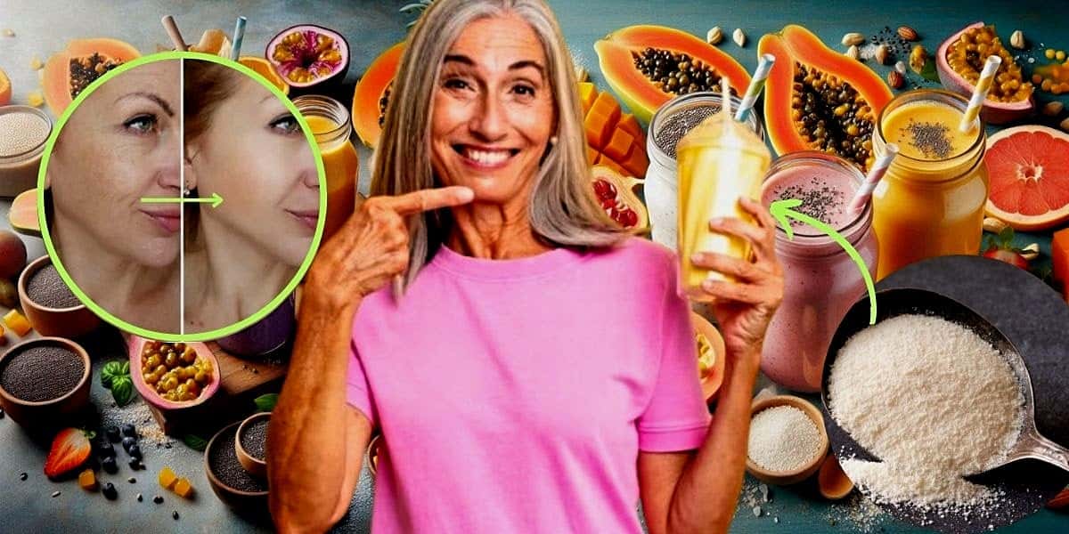 Idosas 60+ podem obter o melhor colágeno com esse shake feito com apenas 4 ingredientes (Foto Reprodução/ Montagem/Lennita/Lee/TV Foco/Canva/Freepik/Internet)