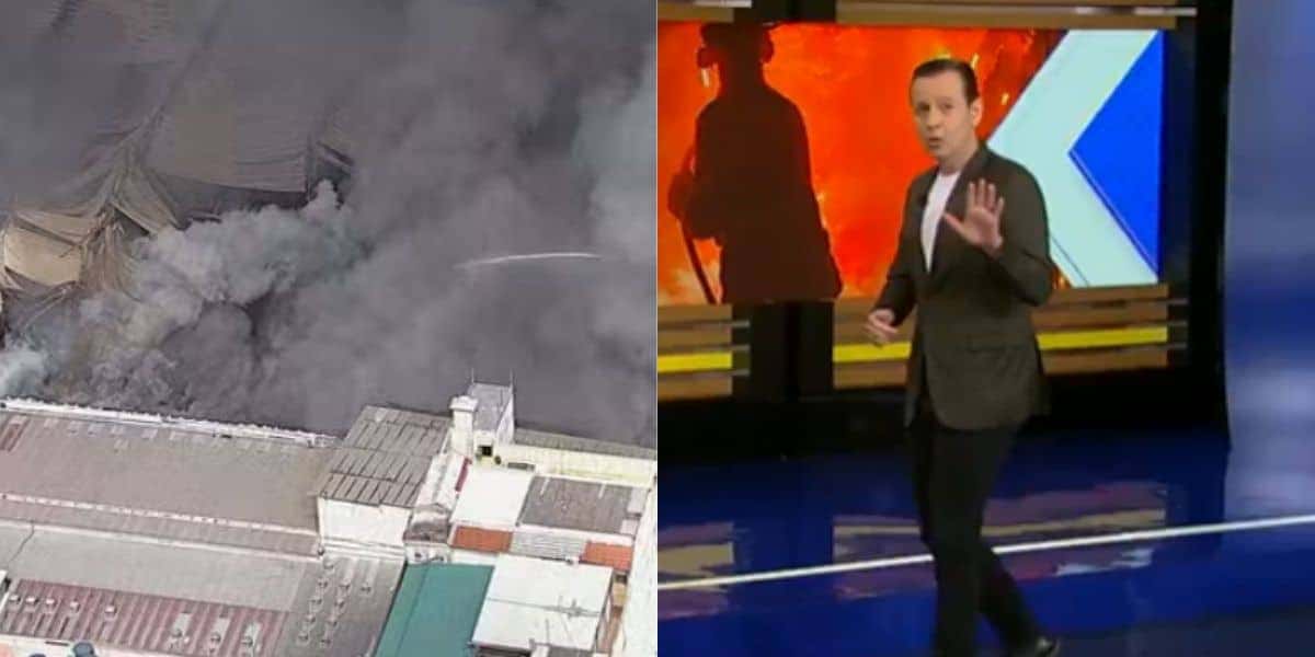 Incêndio em shopping no Brás / Zucatelli no Hoje em Dia - Montagem: TVFOCO