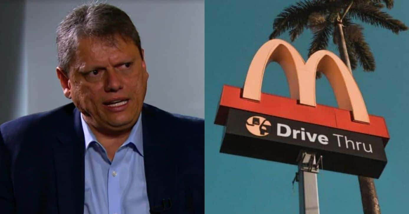 Tarcísio de Freitas e McDonald's (Fotos: Reproduções / Globo / Canva)